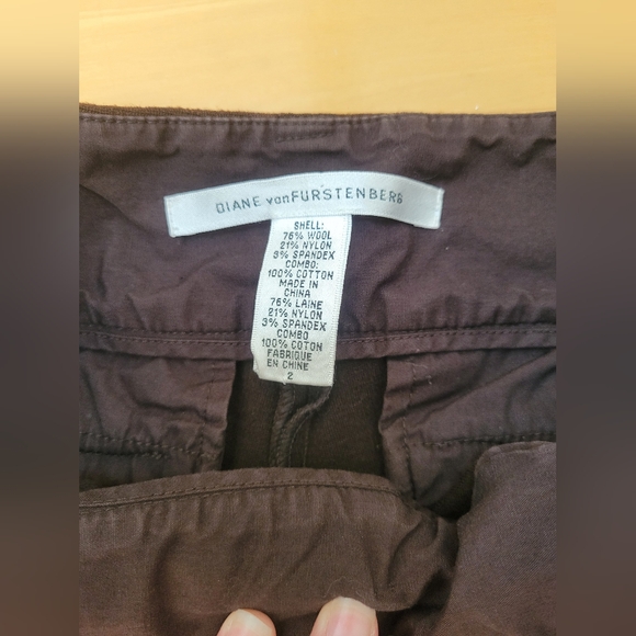 Diane vonFurstenburg Brown Straight Leg Dress Pants Size 2 - Picture 3 of 7